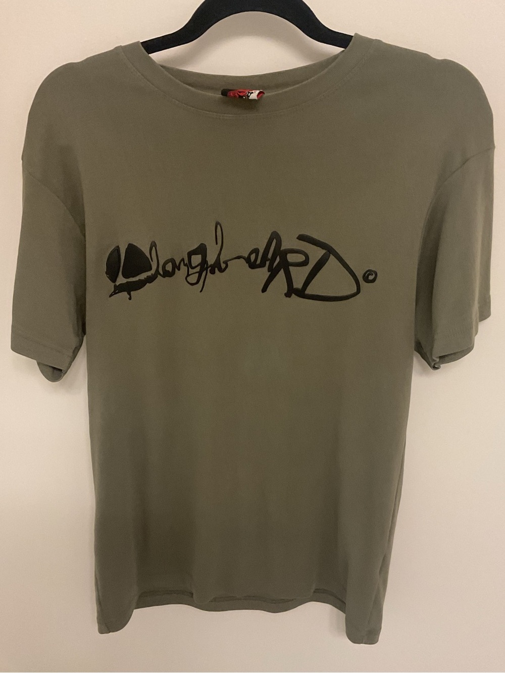 Longboard Olive Short-Sleeve Crewneck T-Shirt with Black Script Logo